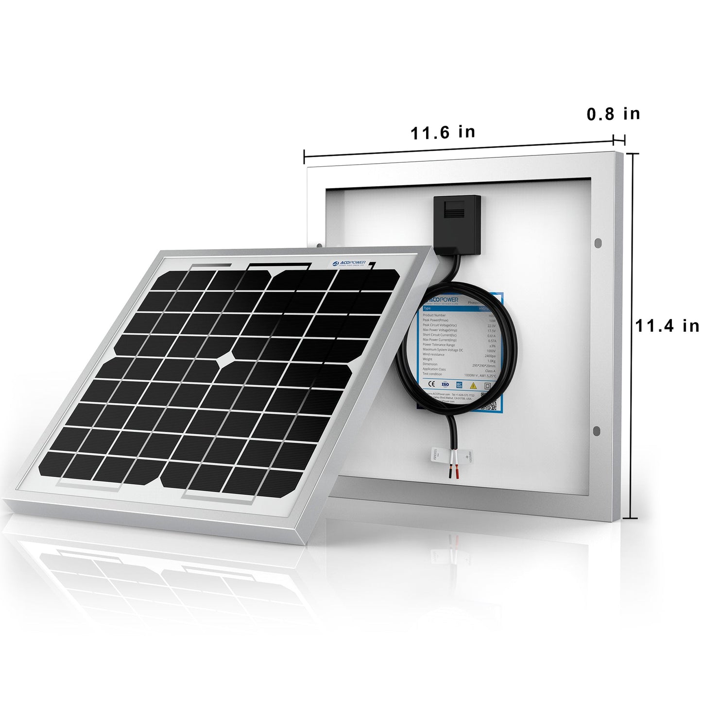 10 Watt 12 Volt Monocrystalline Solar Panel - AutorDeIdeas