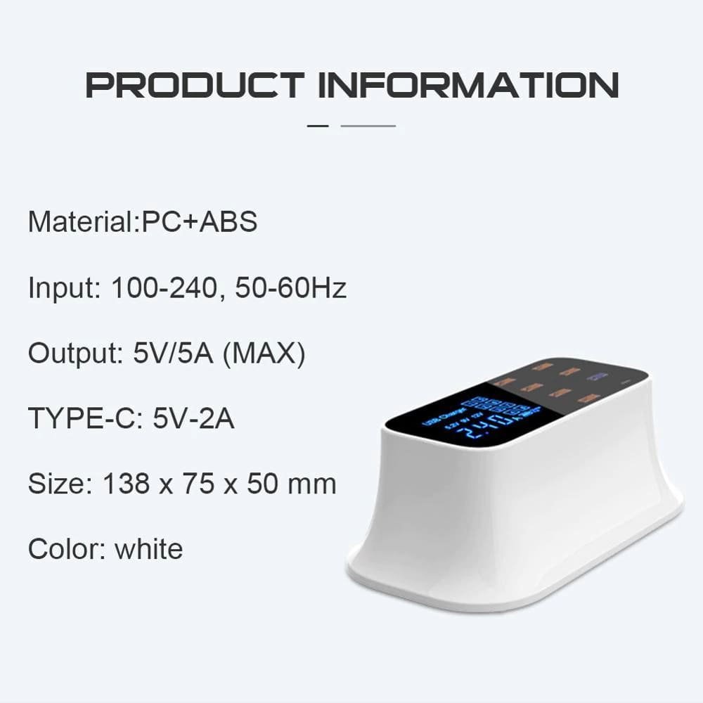 Multi - Port USB Charger Station Type C - AutorDeIdeas
